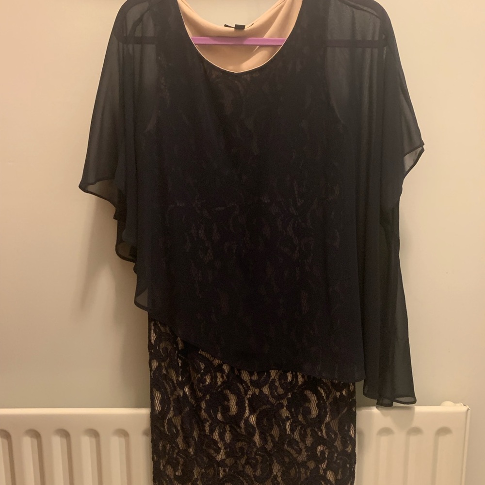 Women’s lace dress with built in sheer wrap